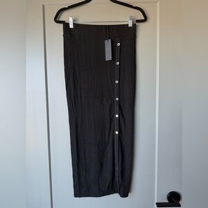 THE RANGE Button Up Midi Skirt in Black